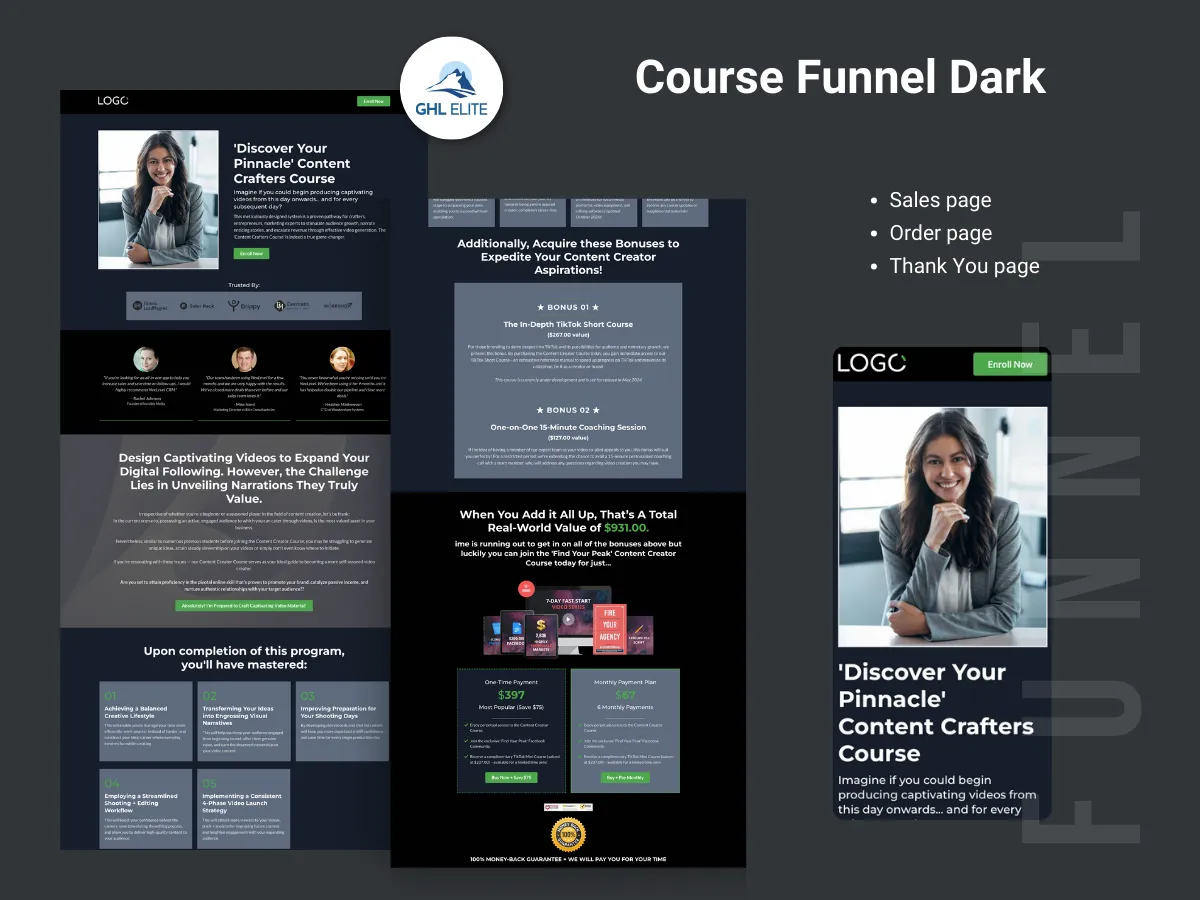 Course Funnel (Dark)