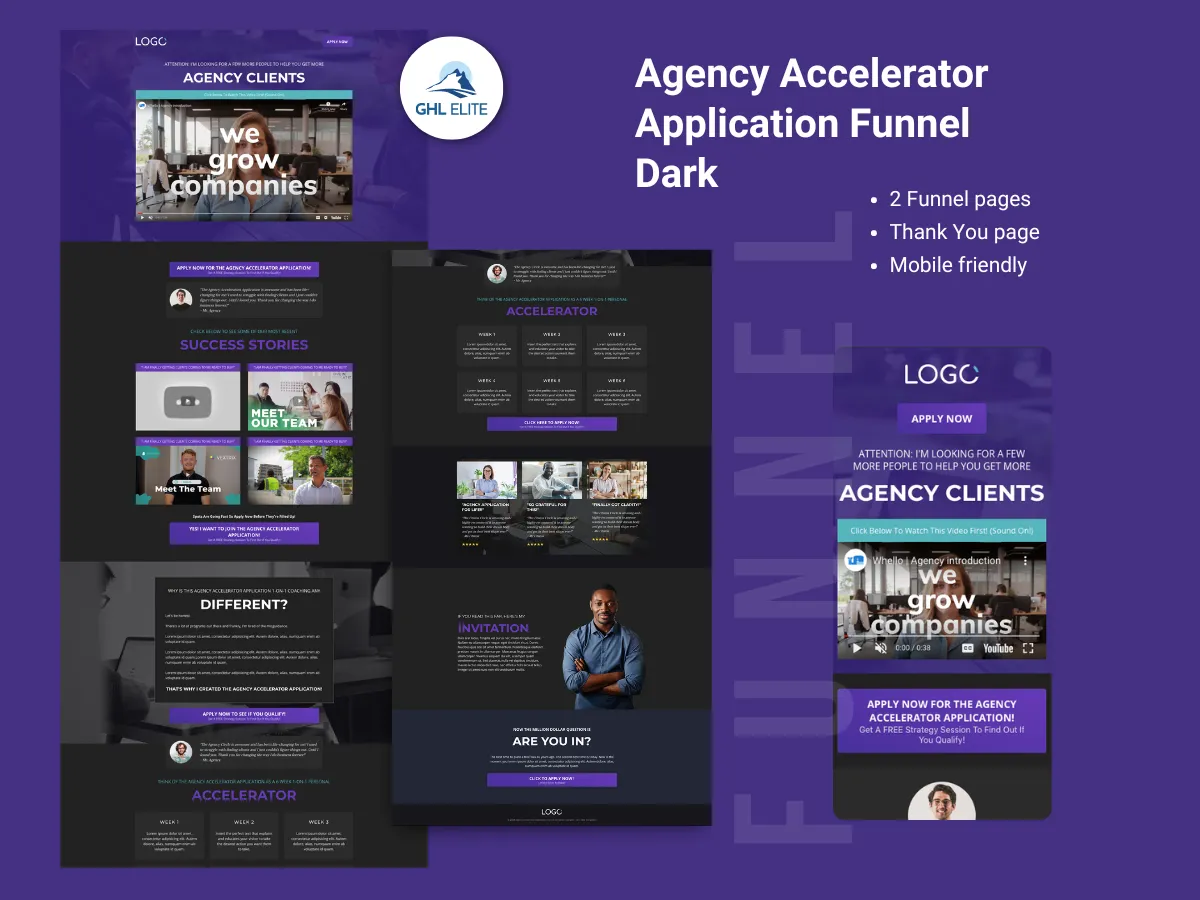 Agency Accelerator Application Funnel (Dark)