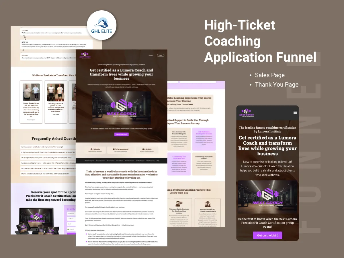 High-Ticket Coaching Application Funnel