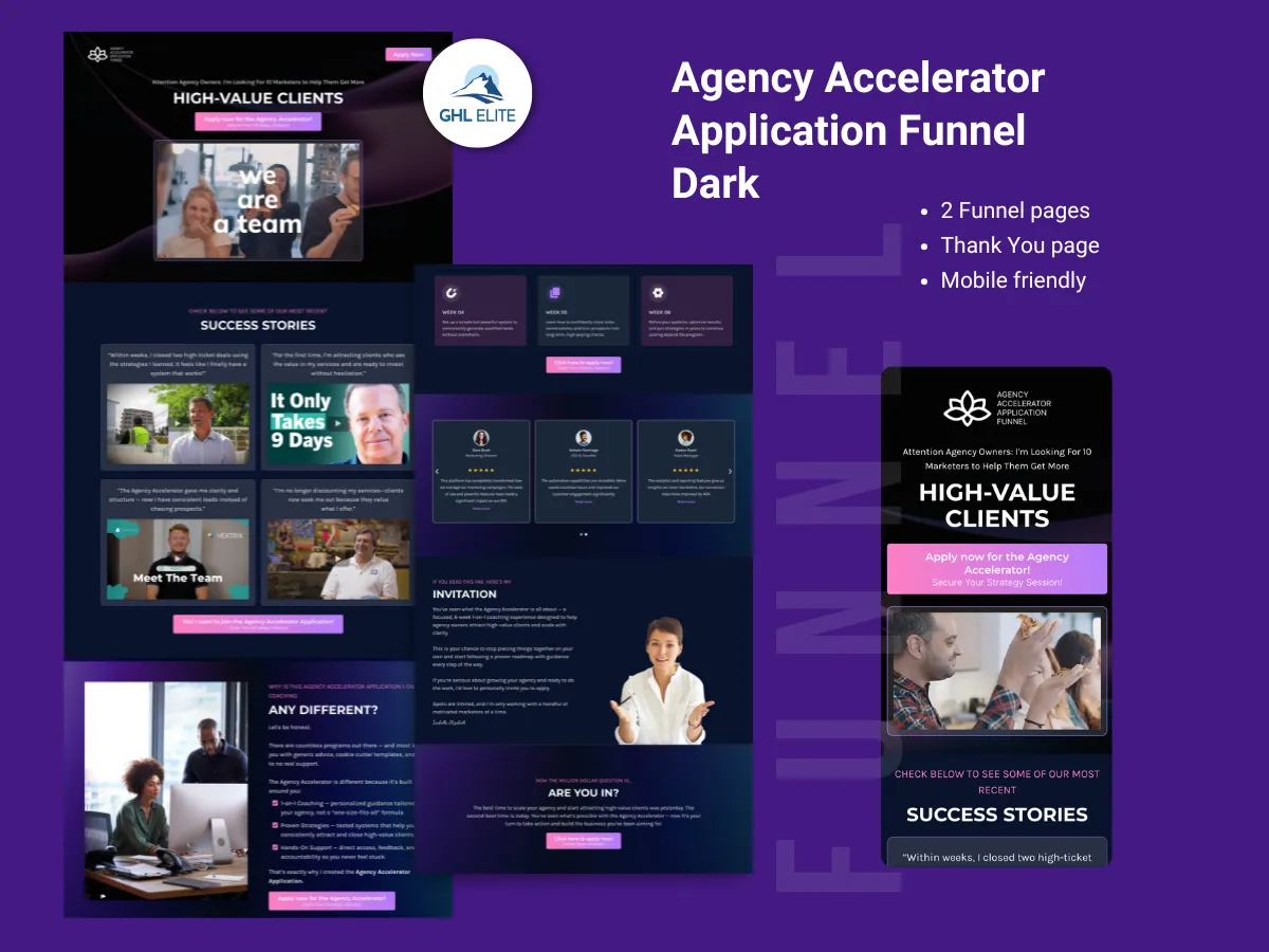 Agency Accelerator Application Funnel (Dark)