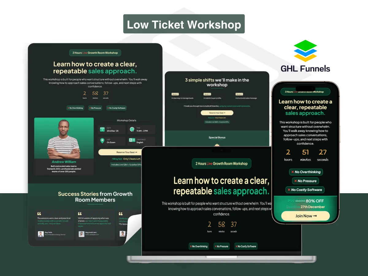 Low Ticket Workshop Funnel