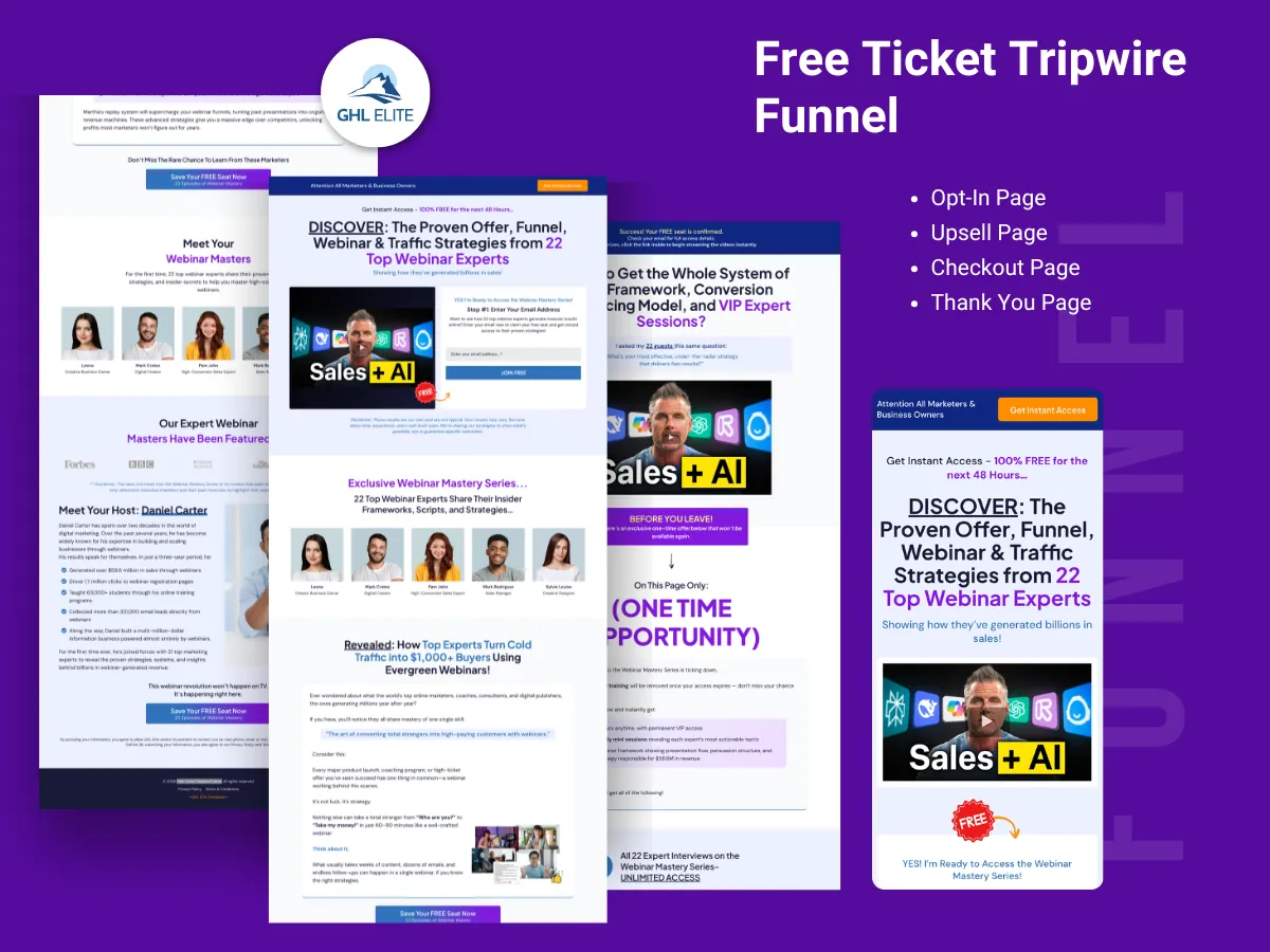 Free Ticket Tripwire Funnel