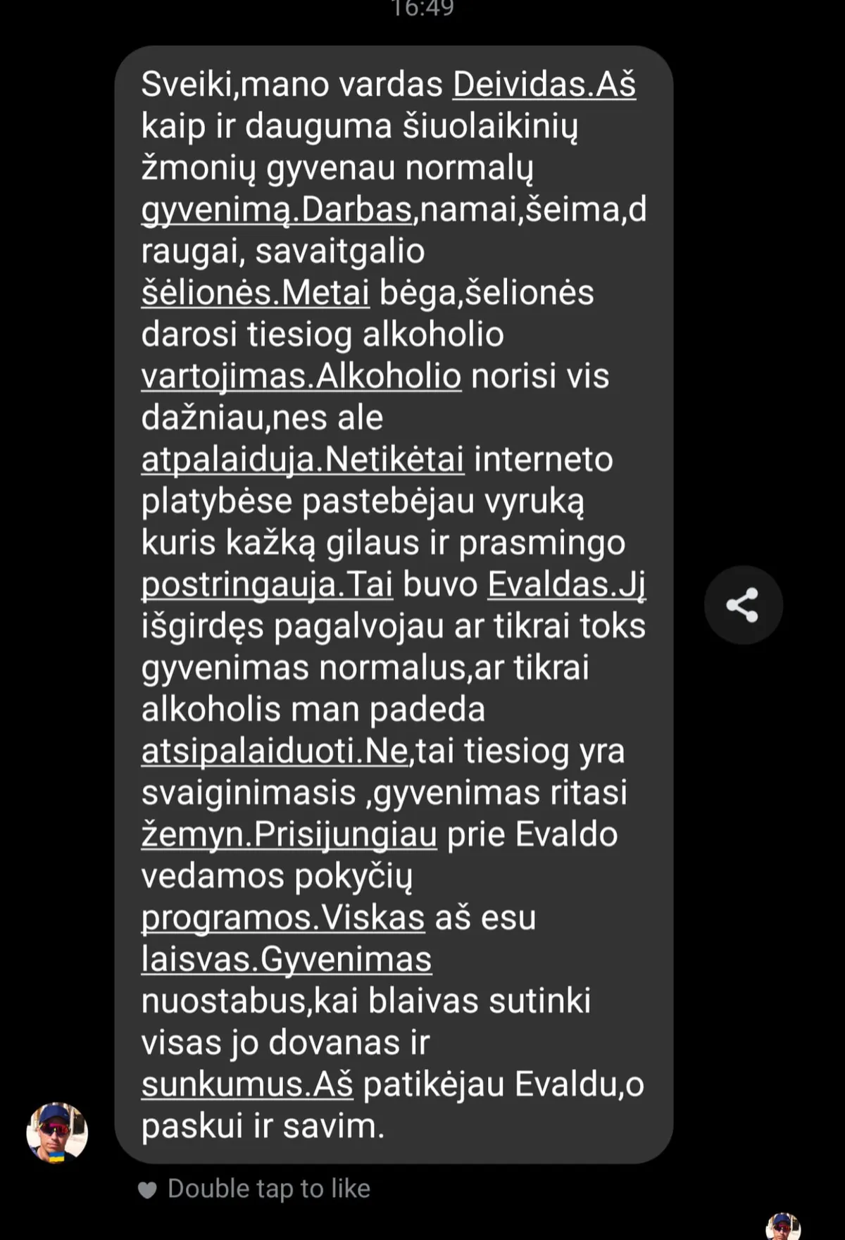 Atsiliepimas ekrano nuotrauka