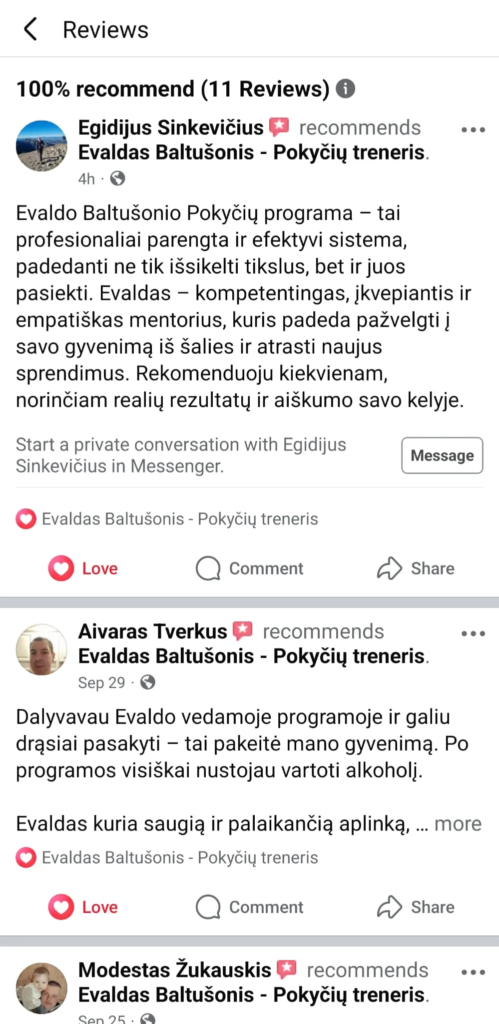 Atsiliepimas ekrano nuotrauka
