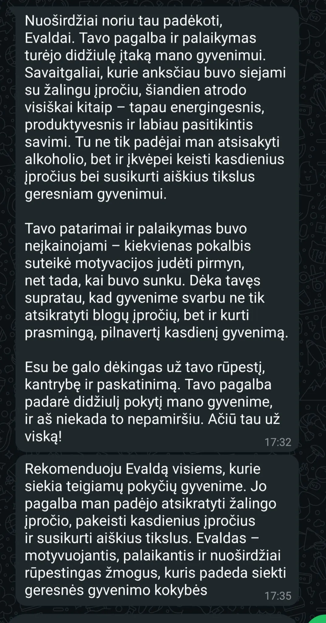 Atsiliepimas ekrano nuotrauka