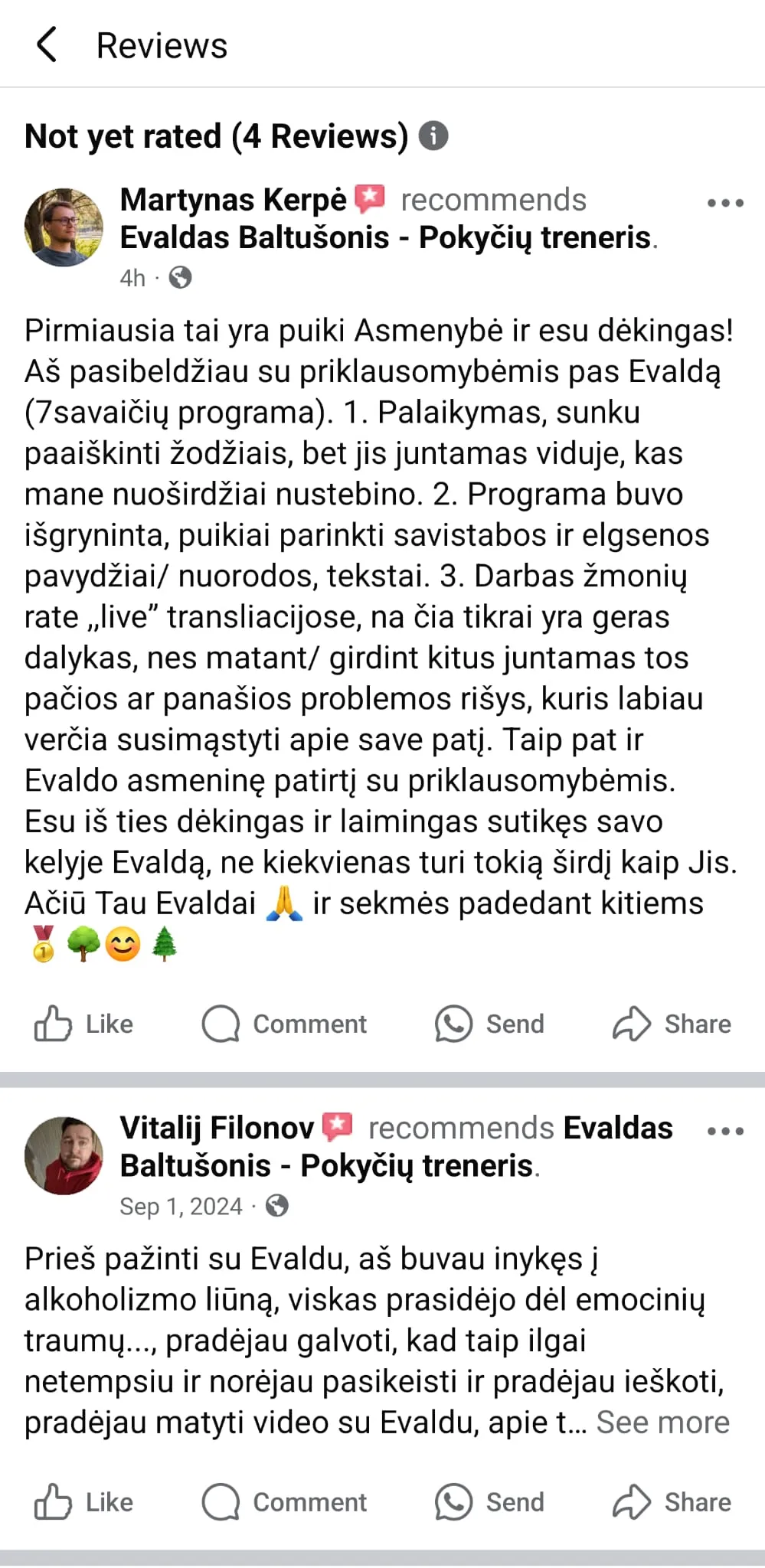 Atsiliepimas ekrano nuotrauka