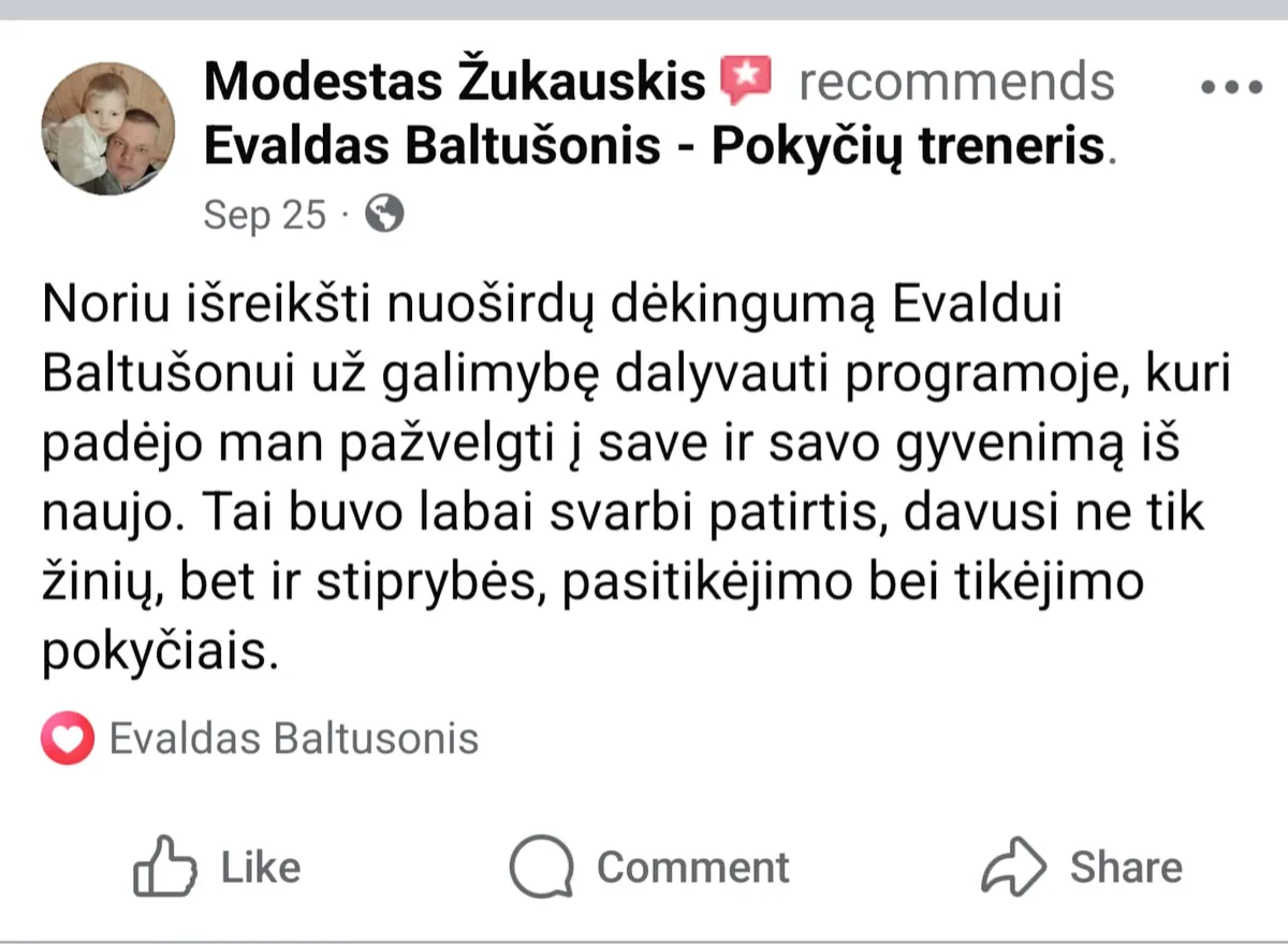 Atsiliepimas ekrano nuotrauka