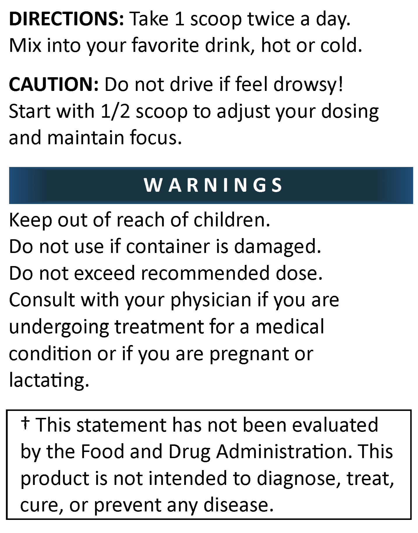 In The Mood product label with directions for use and warning information.