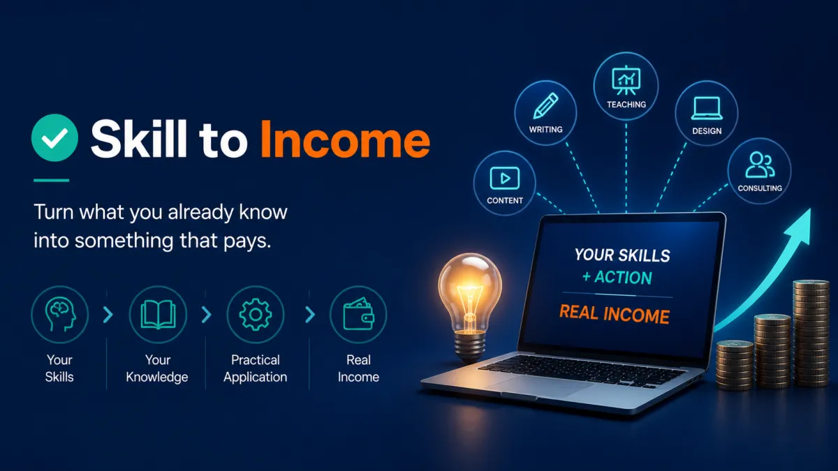 Visual representation of turning skills into actionable income