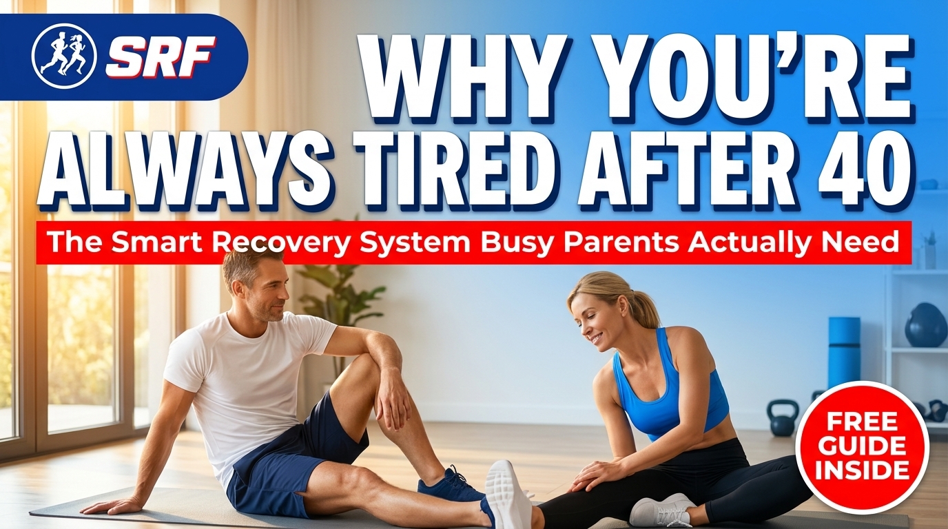 You're Doing Everything Right. So Why Does Your Body Feel Like It's Running on Empty?  You're training.  You're eating reasonably well.  You're trying to get enough sleep - even if the kids have other ideas. 😄  But no matter what you do, you wake up tired, your muscles ache longer than they used to, and that feeling of being genuinely recovered and ready to go just... doesn't come.  Sound familiar?  Here's what nobody in the fitness world wants to admit.  For parents over 40, training harder is rarely the answer.  Recovering smarter is.  And if recovery hasn't been a deliberate part of your fitness plan up until now, this is the post that changes everything. 💪  Why Your Body Plays by Different Rules Now  Here's the honest truth that most fitness content conveniently skips over.  After 40, your hormonal landscape shifts.  Testosterone drops. Estrogen fluctuates. Cortisol - your stress hormone - becomes harder to manage.  And when you combine that with a packed schedule, broken sleep, work deadlines, and kids who think 6am on a Saturday is a perfectly reasonable wake-up time... 😄  Your body is carrying a stress load that your 25-year-old self never had to deal with.  The result?  Muscle soreness that lingers longer.  Joints that talk back to you in ways they never used to.  Energy that feels borrowed rather than earned.  And a recovery window that's gone from 24 hours to sometimes 48 or 72.  This isn't weakness.  This isn't your body failing you.  This is biology - and once you stop fighting it and start working with it, everything shifts.  The parents over 40 who feel the strongest, run the fastest, and have the most energy aren't the ones training the hardest.  They're the ones recovering the smartest. 💪  Recovery Isn't a Rest Day. It's a System.  Let me bust a myth right now.  Recovery is not doing nothing.  Recovery is not binge-watching Netflix on the couch and calling it self-care. 😄  (Although honestly, sometimes that's exactly what the doctor ordered - no judgement here.)  Real recovery is an active, intentional process that tells your body it's safe to adapt, repair, and come back stronger.  Think of it this way.  Training is the stimulus.  Nutrition is the fuel.  But recovery is where the actual magic happens.  It's where muscle fibres repair.  It's where your nervous system resets.  It's where your body takes everything you've thrown at it and turns it into genuine progress.  Without proper recovery for parents over 40, you're essentially renovating a house and never letting the paint dry.  You just keep painting over wet paint and wondering why nothing looks right. 😄  Recovery includes things like:  Quality sleep (not just quantity) Active recovery movement - walking, mobility, light stretching Managing stress load - because stress is stress, whether it comes from a workout or a work deadline Nutrition timing and protein intake Hydration - yes, really, most people are chronically under-hydrated Nervous system downtime - breathing, mindfulness, stillness None of this is complicated.  But all of it matters.  And when you put it together as a system instead of a random collection of "things I should probably do," recovery stops being something that happens to you and starts being something you design. 💪  The 3 Recovery Pillars That Actually Move the Needle  Okay, let's get practical. 💪  Because I know you don't have time for a 47-step recovery protocol that requires a cryotherapy tank and a personal chef. 😄  Here are the three recovery pillars that make the biggest difference for busy parents over 40 - without turning your life upside down.  Pillar 1 - Sleep Like It's Your Job  I know. I know.  "But Coach Chris, I have kids. I have early starts. I have a brain that won't switch off at 11pm."  Heard. All of it.  But here's the reality - sleep is when your body releases human growth hormone.  It's when muscle repair happens.  It's when your brain consolidates everything you learned and experienced that day.  Even moving from 5.5 hours to 7 hours of quality sleep can dramatically change how your body responds to training.  You don't need perfect sleep.  You need better sleep - and there are simple, practical ways to get it even with a full house and a full schedule.  Pillar 2 - Move to Recover, Not Just to Train  Active recovery is one of the most underused tools in the over-40 fitness toolkit.  A 20-minute walk.  10 minutes of mobility work in the morning.  A gentle yoga flow before bed.  These aren't "easy" options for people who can't handle real training.  They're strategic tools that increase blood flow, reduce inflammation, and tell your nervous system it's time to shift gears.  The best part?  You can do them with your kids, in your living room, or on your lunch break.  No gym required. 😄  Pillar 3 - Manage Your Total Stress Load  This one is the game-changer most people miss.  Your body doesn't care where the stress comes from.  A tough workout, a difficult meeting, a toddler meltdown at 7am, a poor night's sleep - it all registers as stress in your nervous system.  And when your total stress load is too high, recovery grinds to a halt.  That's why recovery for parents over 40 isn't just about what happens after your workout.  It's about how you manage everything in between.  Breathwork. Boundaries. Saying no to one thing so you can say yes to your health.  Simple shifts. Massive results. 💪  How to Actually Make Recovery Happen When Life Is Full  Here's where most advice falls apart.  It sounds great in theory.  Sleep more. Move gently. Manage stress.  But nobody tells you HOW to do that when you're up at 6am, out the door by 7:30, working all day, picking up kids, making dinner, helping with homework, and collapsing into bed somewhere around 10:30pm. 😄  So let's talk real-world recovery strategies that actually fit into a busy parent's life.  Stack Recovery Into What You Already Do  You don't need to add more to your day.  You need to make what's already in your day work harder.  Take a walking meeting instead of sitting at your desk.  Do 5 minutes of deep breathing while the kettle boils.  Stretch while you watch TV in the evening.  Walk the kids to school instead of driving when you can.  Recovery doesn't need a dedicated hour.  It needs consistent small deposits throughout the day. 💪  Protect One Thing Every Day  Here's a challenge I give every parent I work with.  Pick ONE recovery habit and protect it like it's a meeting with your most important client.  Maybe it's a 10-minute morning mobility routine.  Maybe it's being in bed by 10pm three nights a week.  Maybe it's a 20-minute walk at lunch.  Just one thing.  Done consistently.  Will outperform a perfect plan done occasionally every single time.  Give Yourself Permission to Recover  This is the part nobody talks about. 😄  So many parents over 40 feel guilty for resting.  Like if they're not pushing hard every single day, they're falling behind.  But here's what I've learned from working with hundreds of people in your exact situation.  The ones who make the most progress aren't the ones who train the hardest.  They're the ones who recover the best.  Rest is not weakness.  Rest is part of the work.  And giving yourself permission to recover properly is one of the most powerful fitness decisions you can make right now. 💪  Ready to Stop Guessing and Start Recovering Like a Pro?  Here's the thing.  Recovery isn't just one piece of the puzzle.  It's part of a complete system - one that's specifically designed for busy parents over 40 who are done with starting over and ready to finally make consistent progress.  That system is called The Supreme Method.  And I've put the whole blueprint together for you in a free guide called The Supreme Method - The 7-Pillar Blueprint That Helps Busy Parents Over 40 Run Faster, Build Real Strength, and Finally Have Energy Left at the End of the Day.  Inside you'll find all 7 pillars - including the full Recovery pillar - laid out in a simple, practical format that fits your real life.  No fluff.  No overwhelm.  No advice that only works if you have three hours a day and zero responsibilities. 😄  Just a clear, proven framework that busy parents are using right now to feel stronger, move better, and show up with energy for the people who matter most.  And it's completely free.  All you have to do is grab it. 💪  👉 Download The Supreme Method Blueprint Here  Because your strongest, most energetic years aren't behind you.  They're absolutely ahead of you.  And recovery is how you get there. 💪