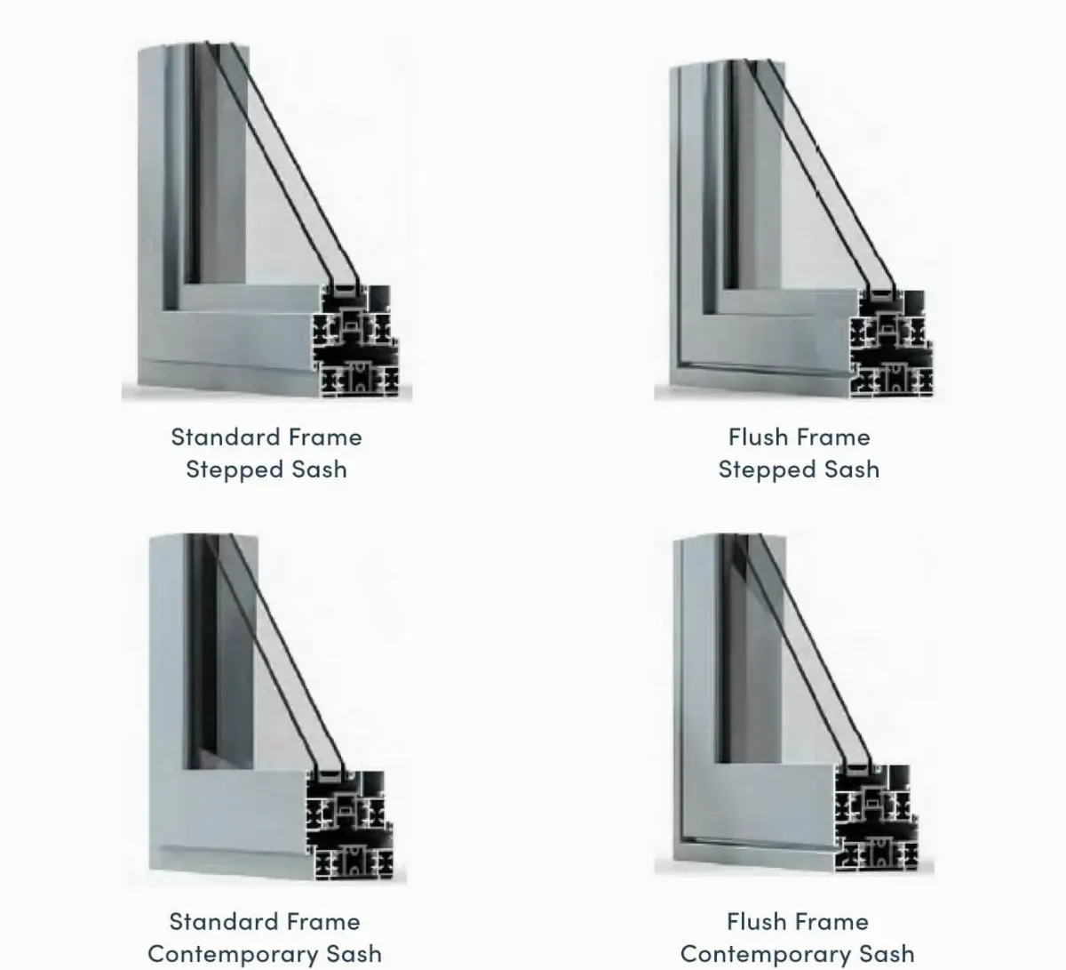 Aluminium Flush Window Profile Options
