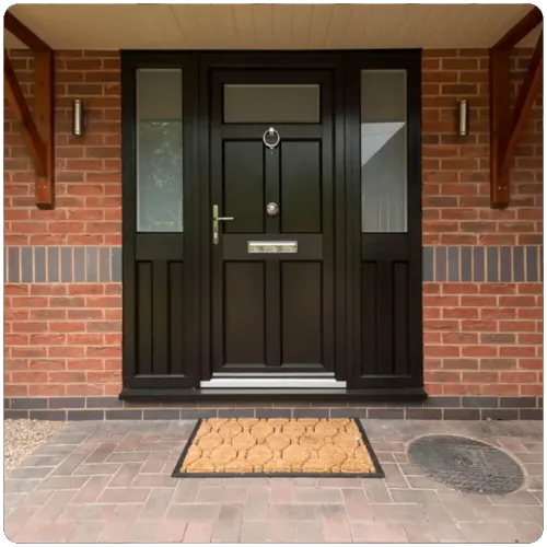 Traditional black composite entrance door for a Yorkshire home