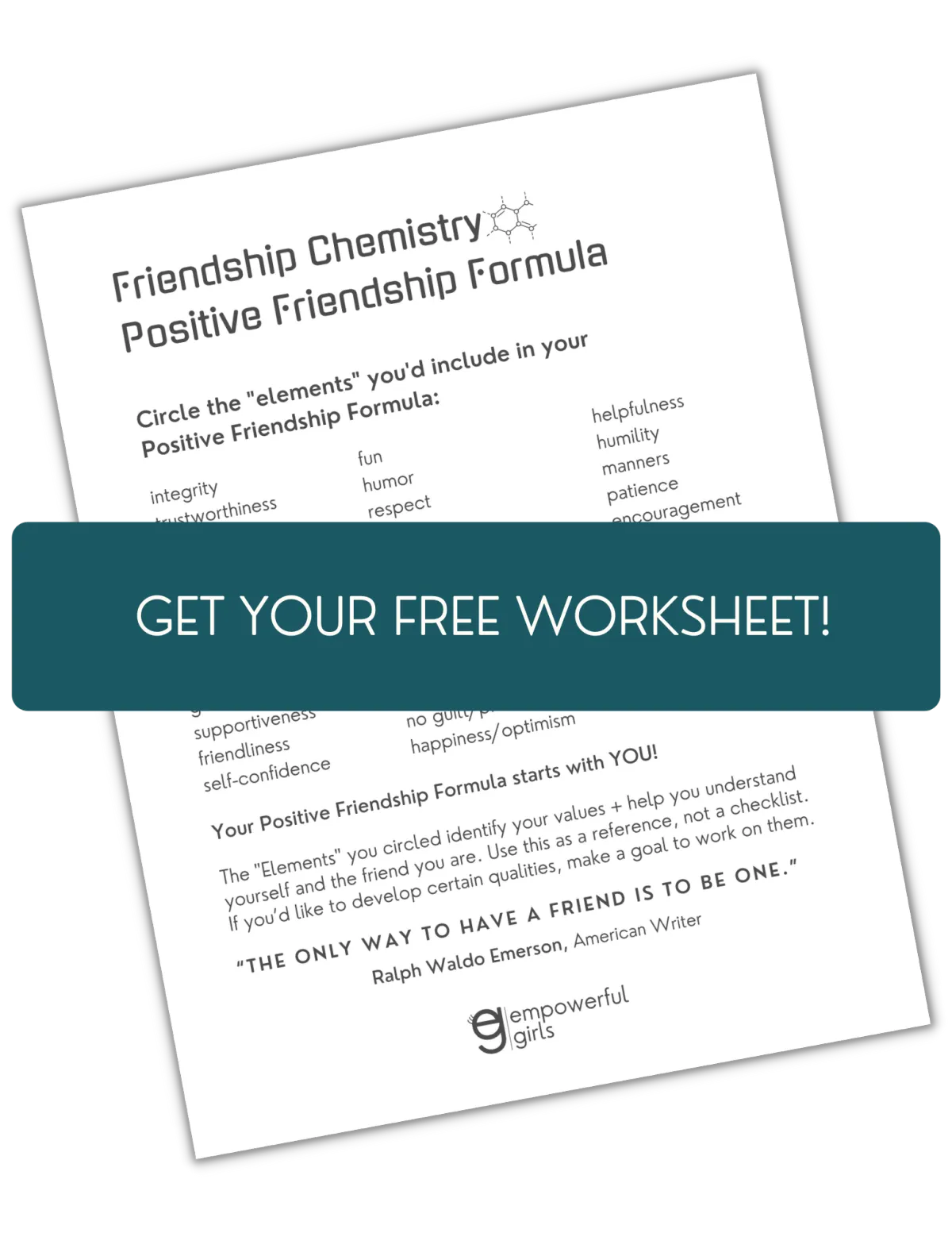 Friendship Chemistry Freebie | Empowerful Girls