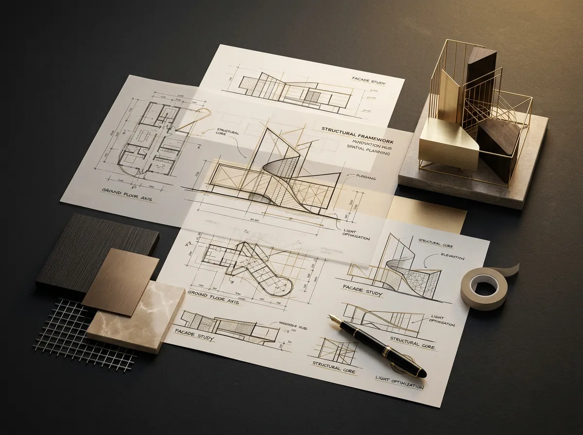 printed sticky notes glued on board