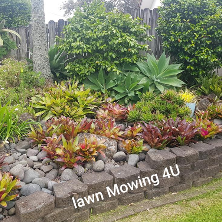 Healthy flower bed with tidy garden maintenance
