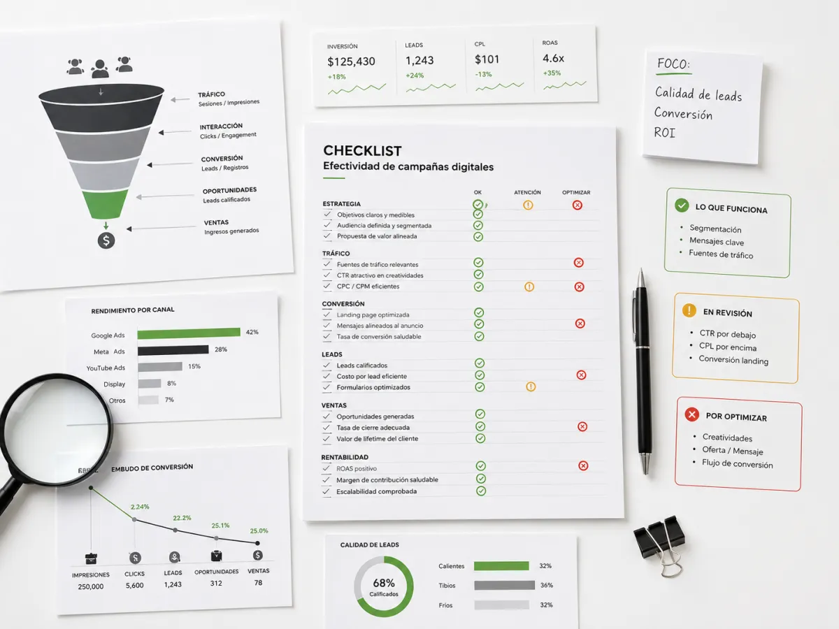 Checklist para evaluar tus campañas digitales