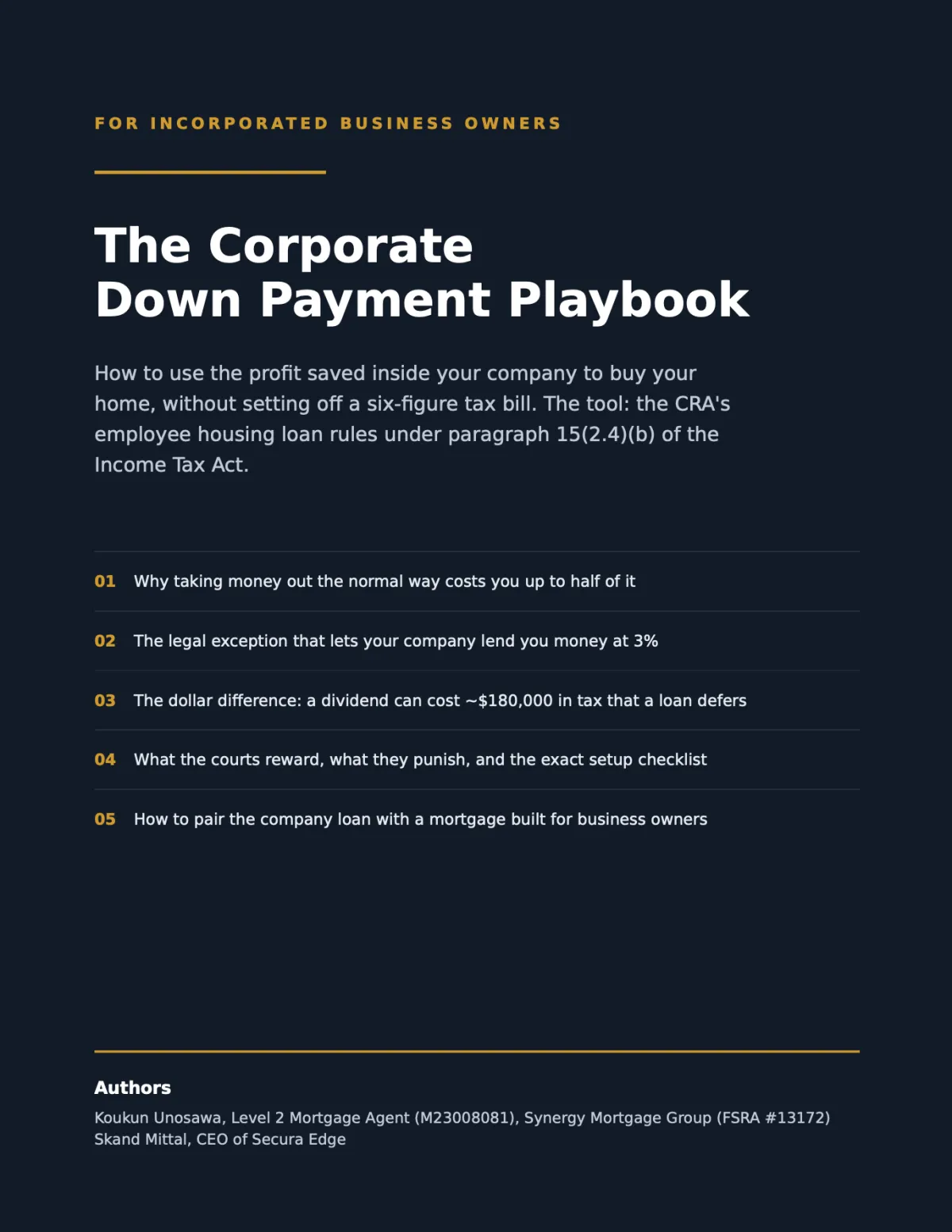 The Incorporated Owner's Mortgage Playbook cover