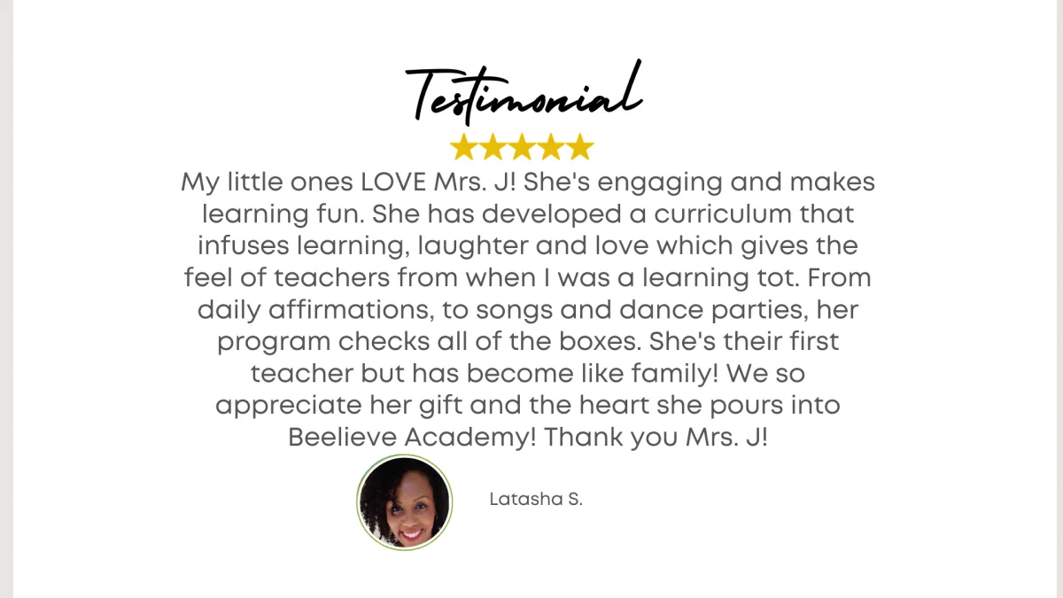 Testimonial - They are all such enthusiastic teachers. My three year old son is really excited to be part of Preschool Club. As a mother I have witnessed the positive impact that it has done in my toddler's education. - Katy Reyes