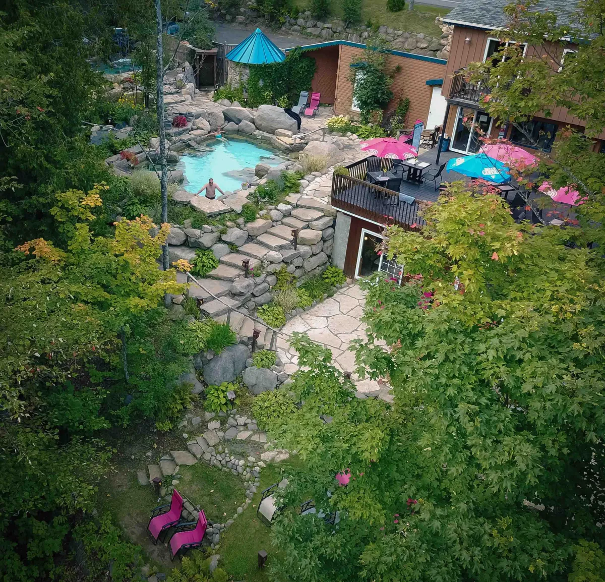 bathroom essentials on wooden crate