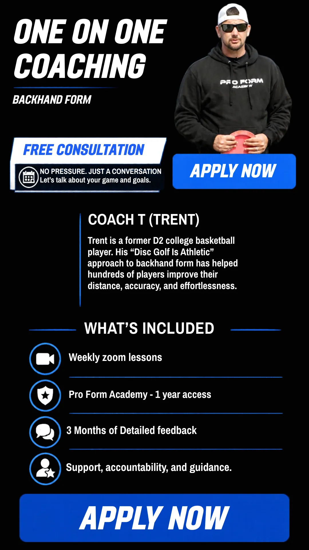 Pro Form Academy Coaching Accelerator 1-on-1 Zoom sessions with Coach T