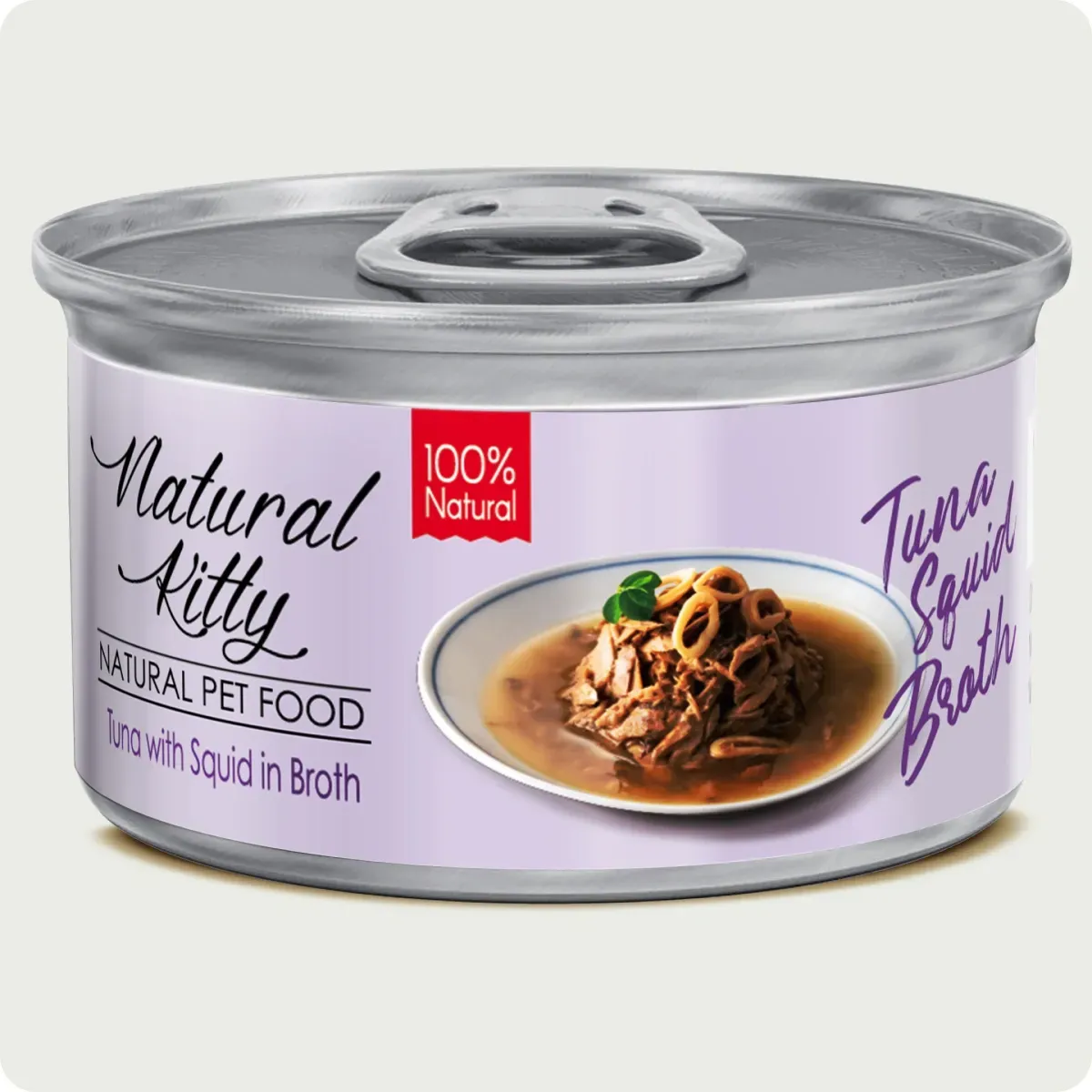Natural Kitty Тунець з кальмарами в бульйоні, 80 г – Image 1