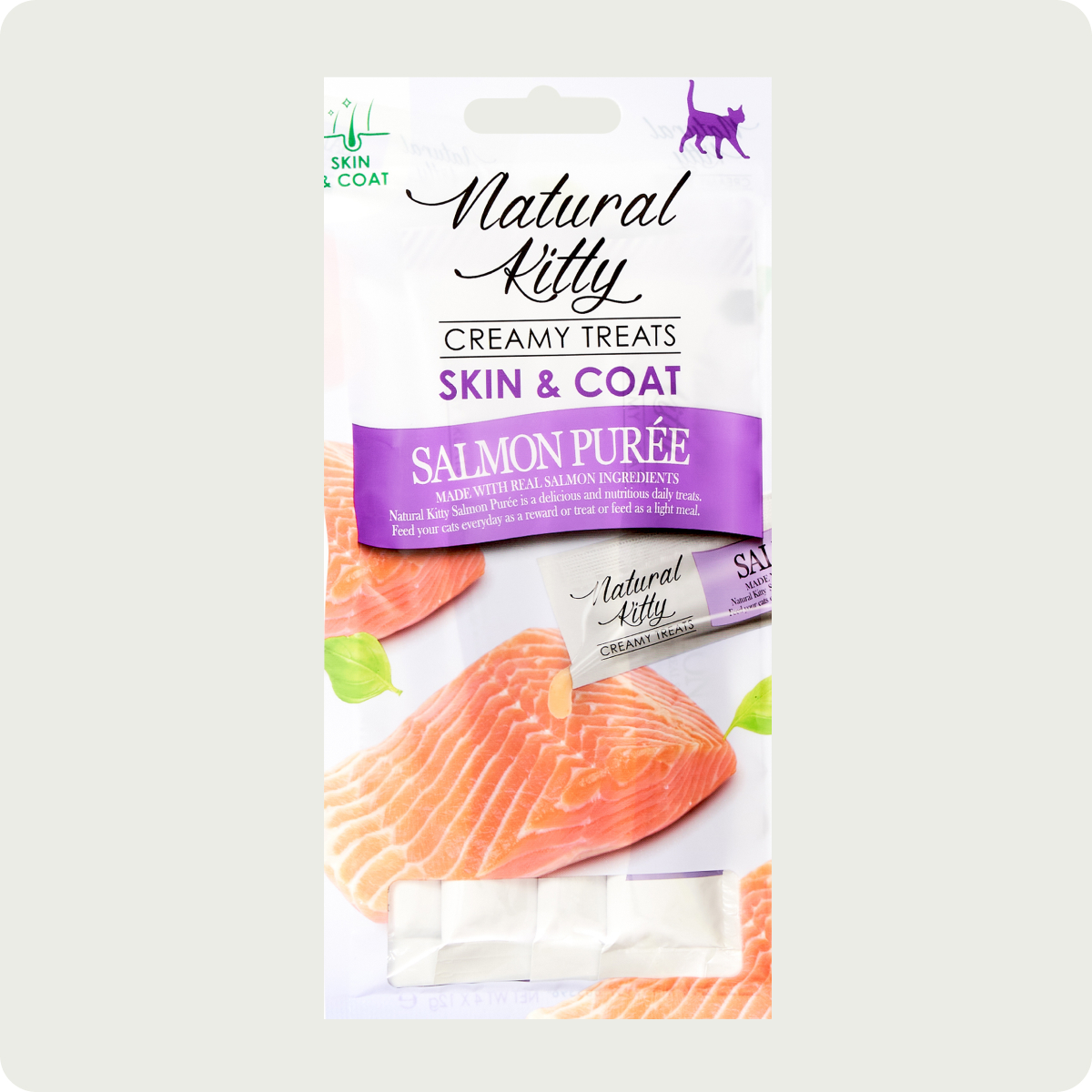 Natural Kitty Функціональні стіки з лососем | Skin & Coat, 4х12 г – Image 1