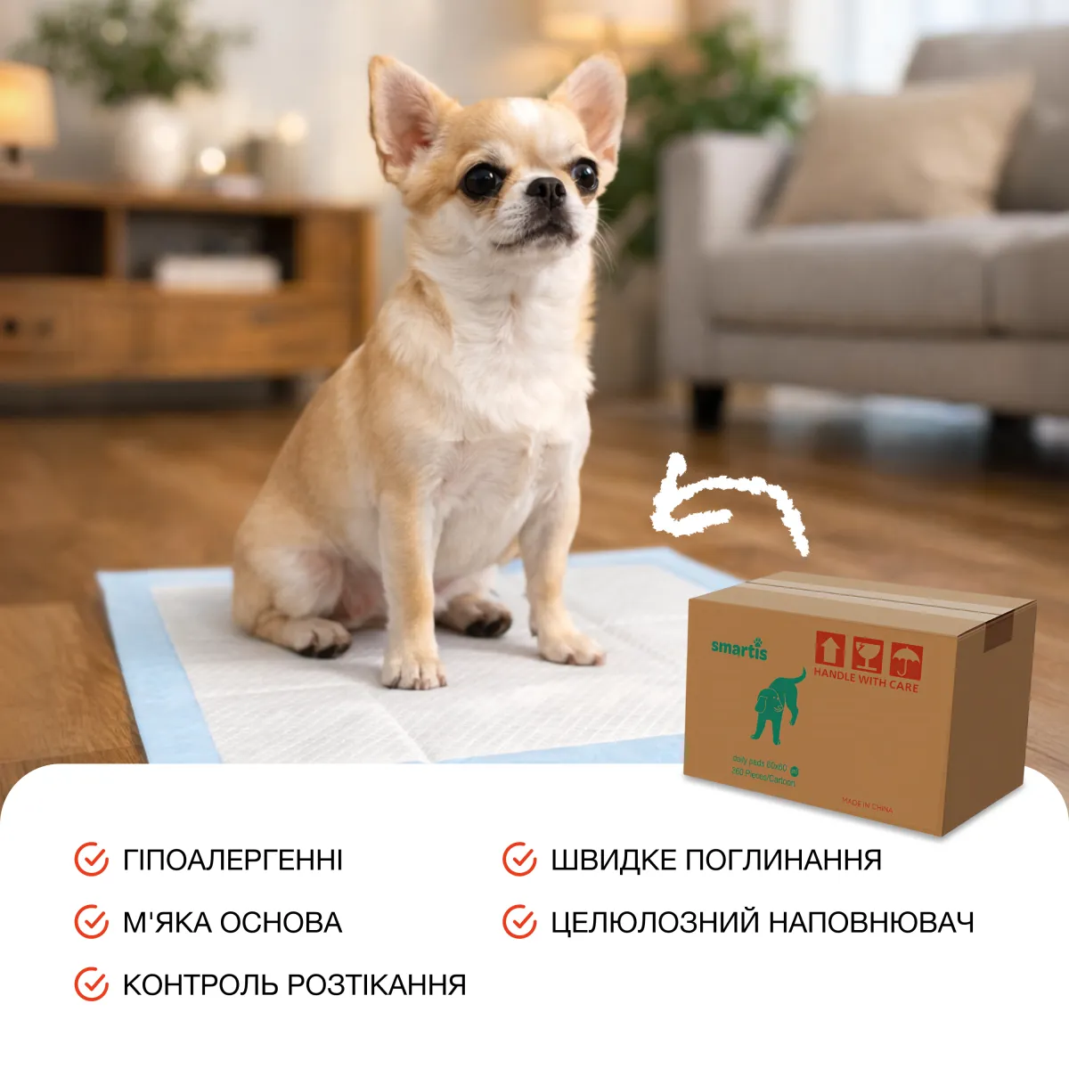Пелюшки щоденні для цуценят і дорослих собак 45*60 см, 360 шт – Image 3