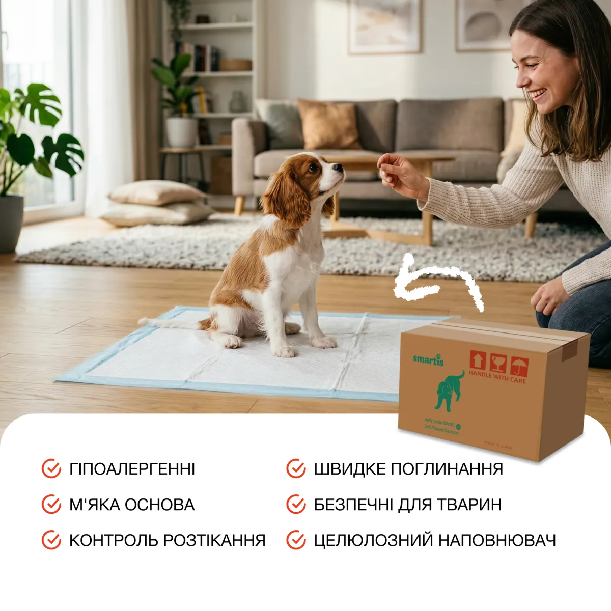 Пелюшки щоденні для цуценят і дорослих собак 60*60 см, 360 шт – Image 3