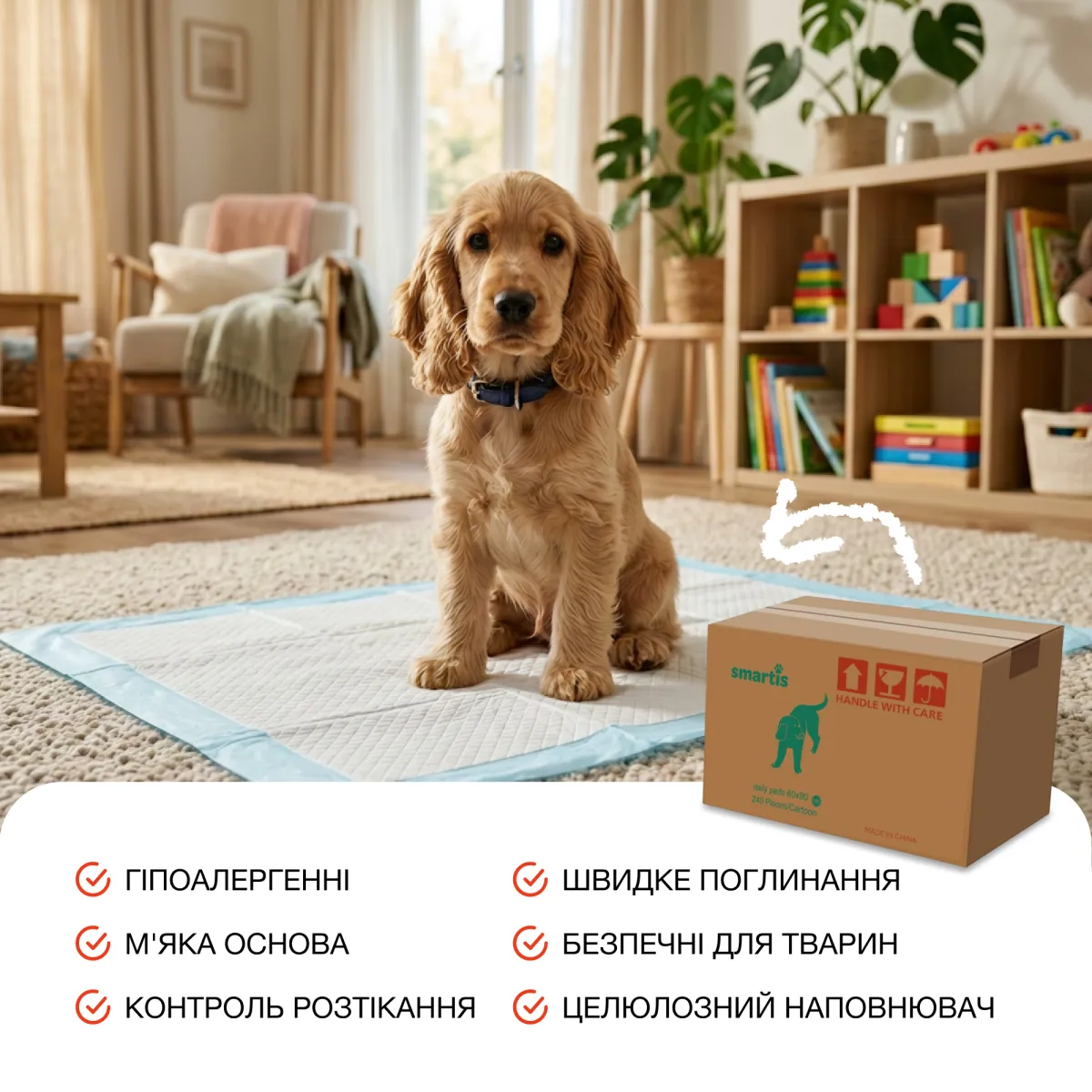 Пелюшки щоденні для цуценят і дорослих собак 60*90 см, 240 шт – Image 3