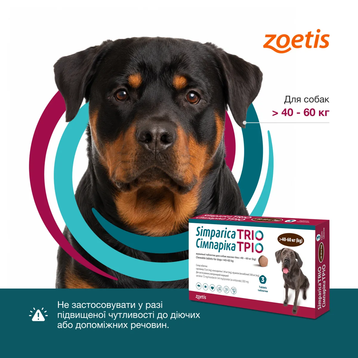 Zoetis Сімпаріка ТРІО жувальні таблетки, для собак 40–60 кг, 3шт. – Image 3