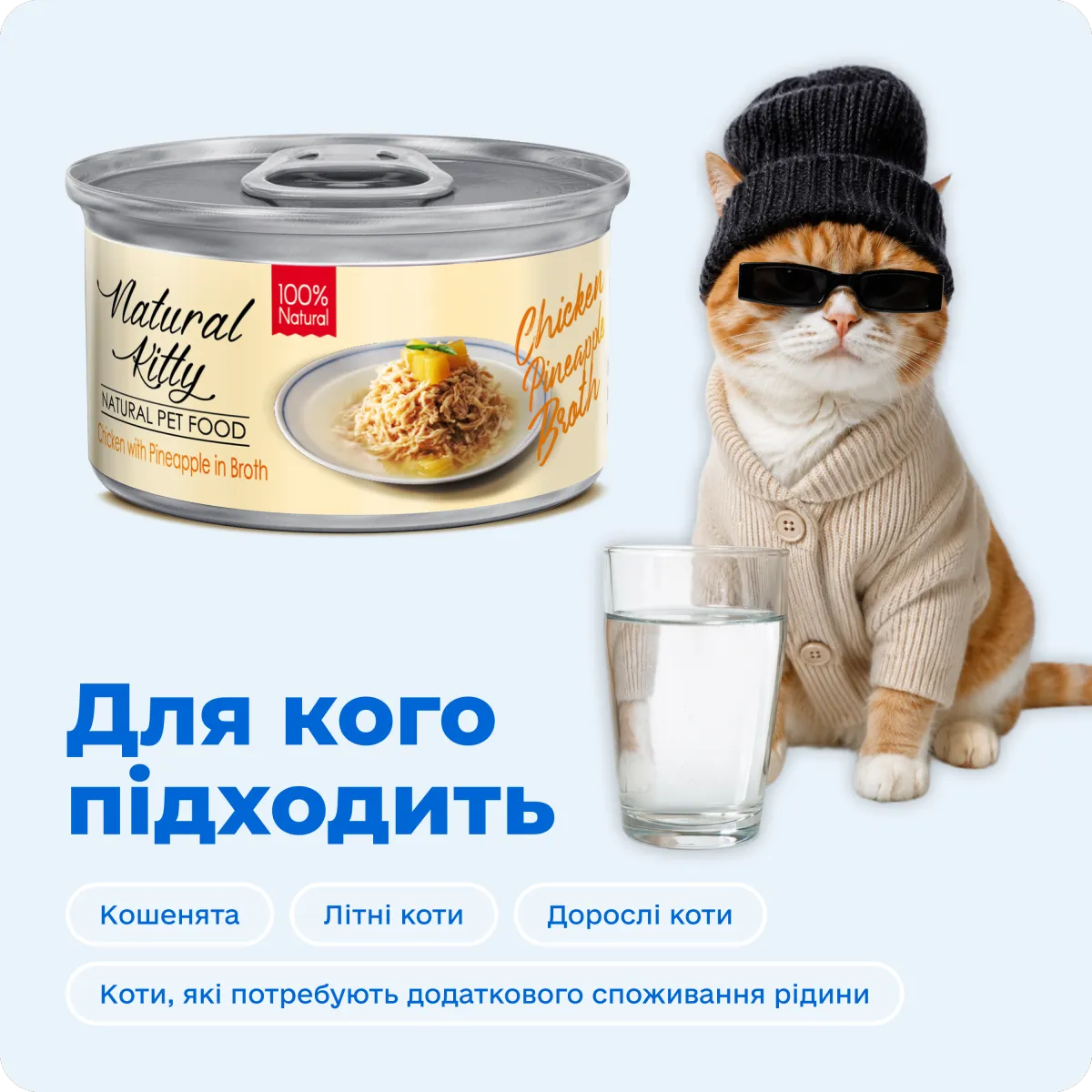 Natural Kitty Курка з Ананасом у бульйоні, 80 г – Image 5