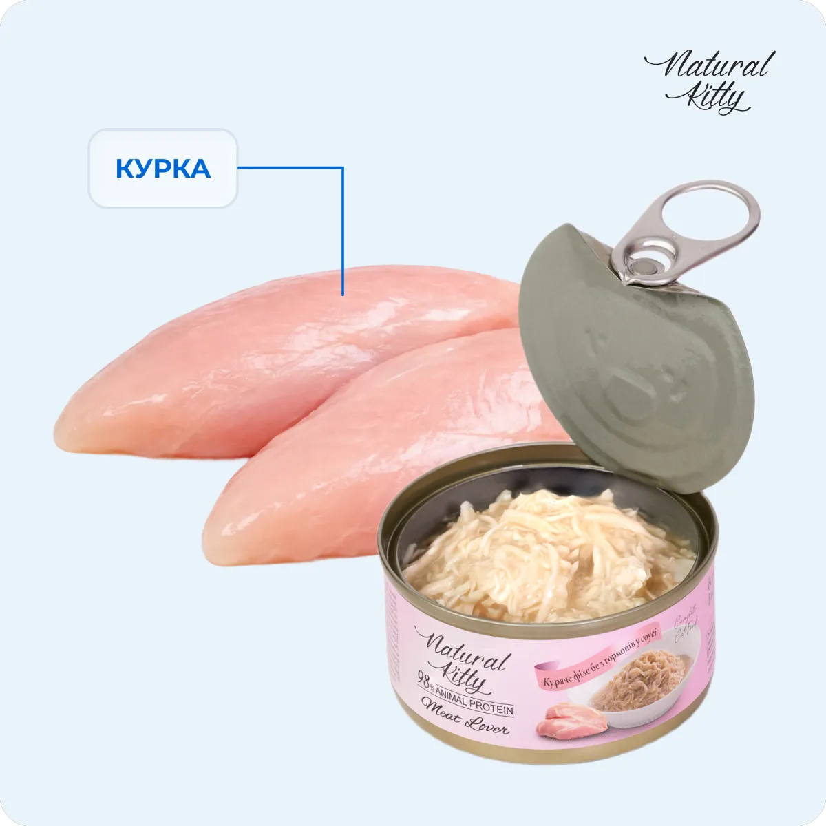 Natural Kitty Куряче філе в соусі, 70 г – Image 3