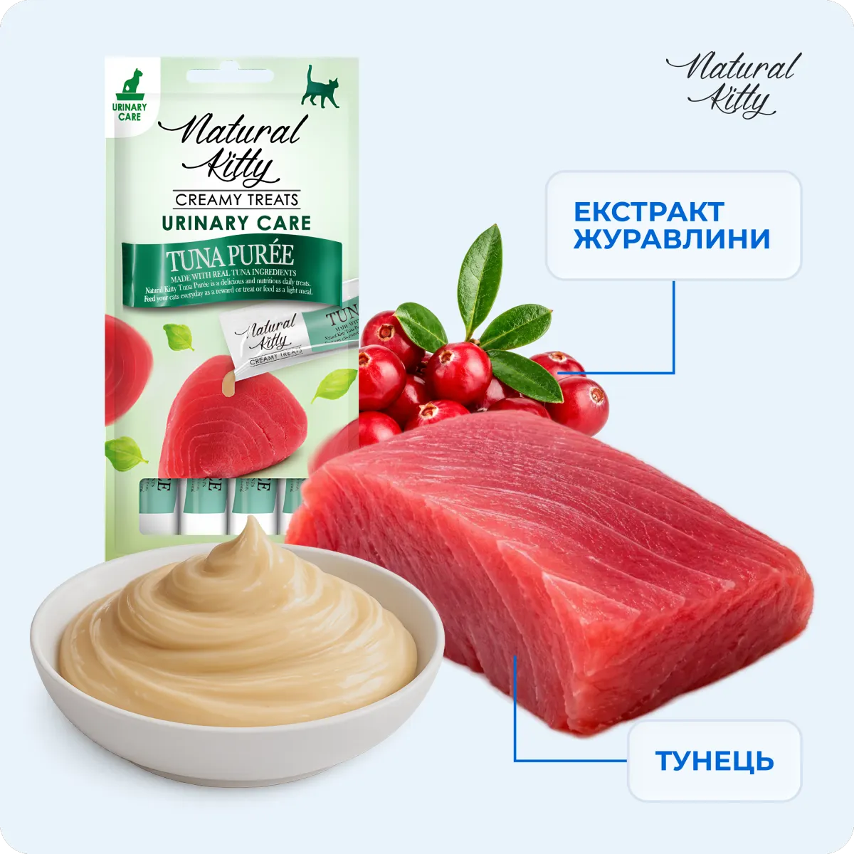 Natural Kitty Функціональні стіки з тунцем | Urinary Care, 4х12 г – Image 4
