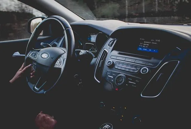 Student driver learning behind the wheel during a lesson with Adventure Driving School in Dumont, NJ.