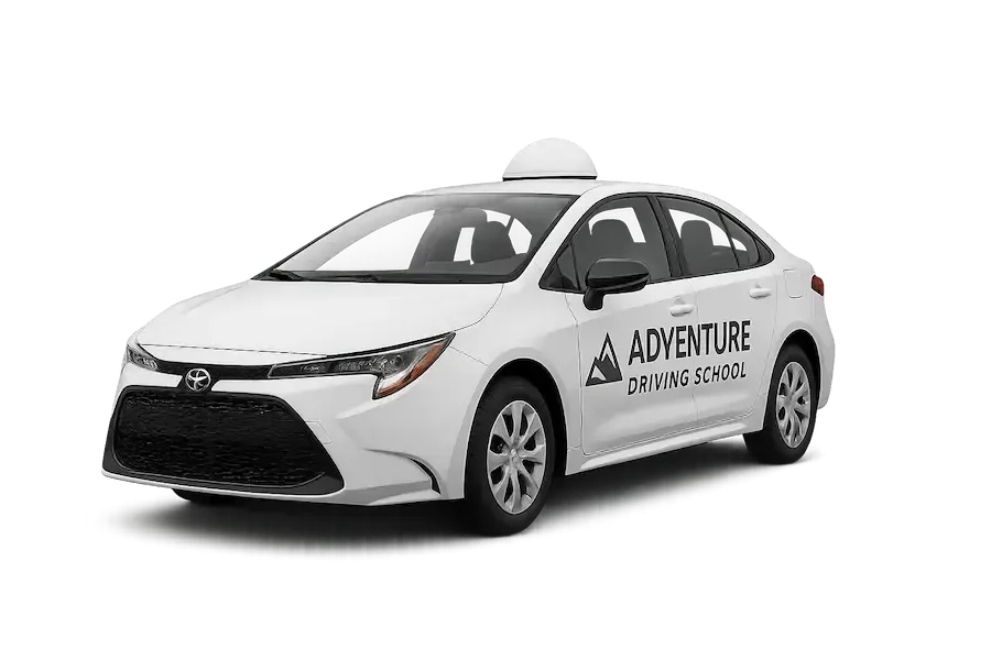 Dual-control Toyota training car for Adventure Driving School in Fair Lawn, NJ