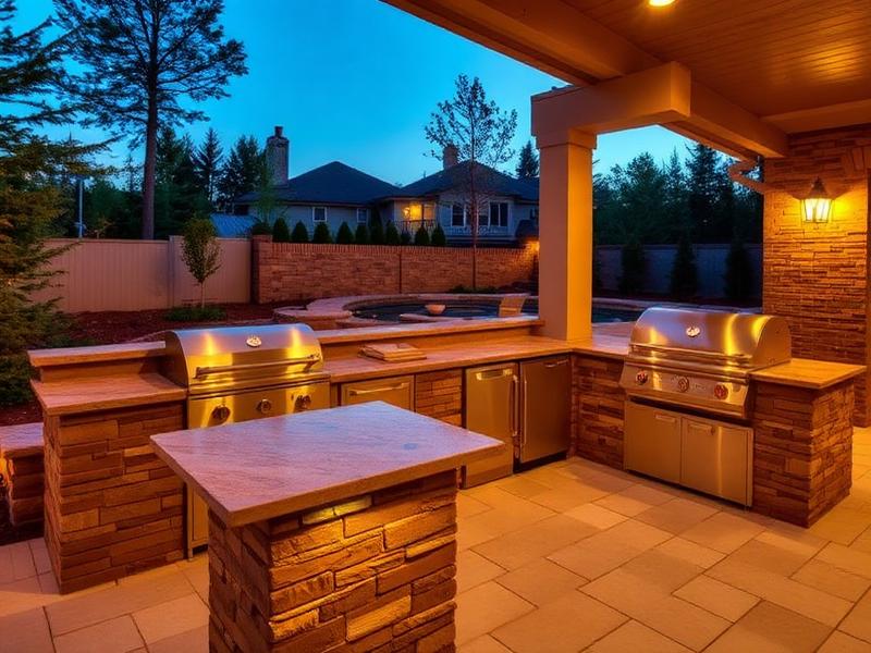 Outdoor kitchen masonry