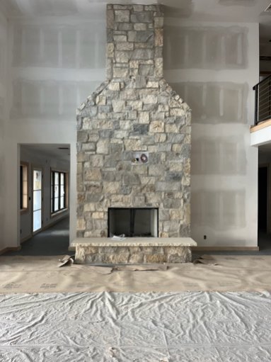 Indoor Stone Fireplace