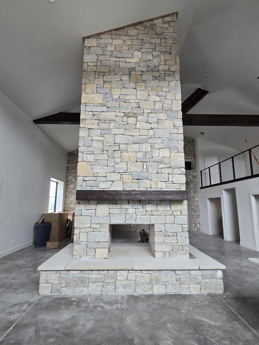 Flynn Masonry and Concrete in door stone fireplace
