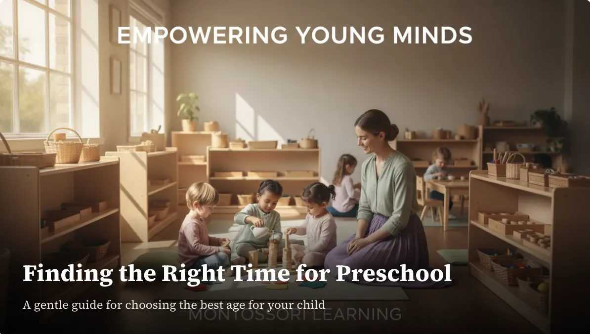 Children playing in a calm Montessori preschool environment
