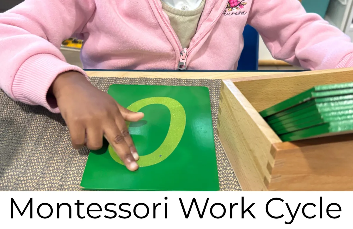 Math and Sensory, student working with Sandpaper Numbers