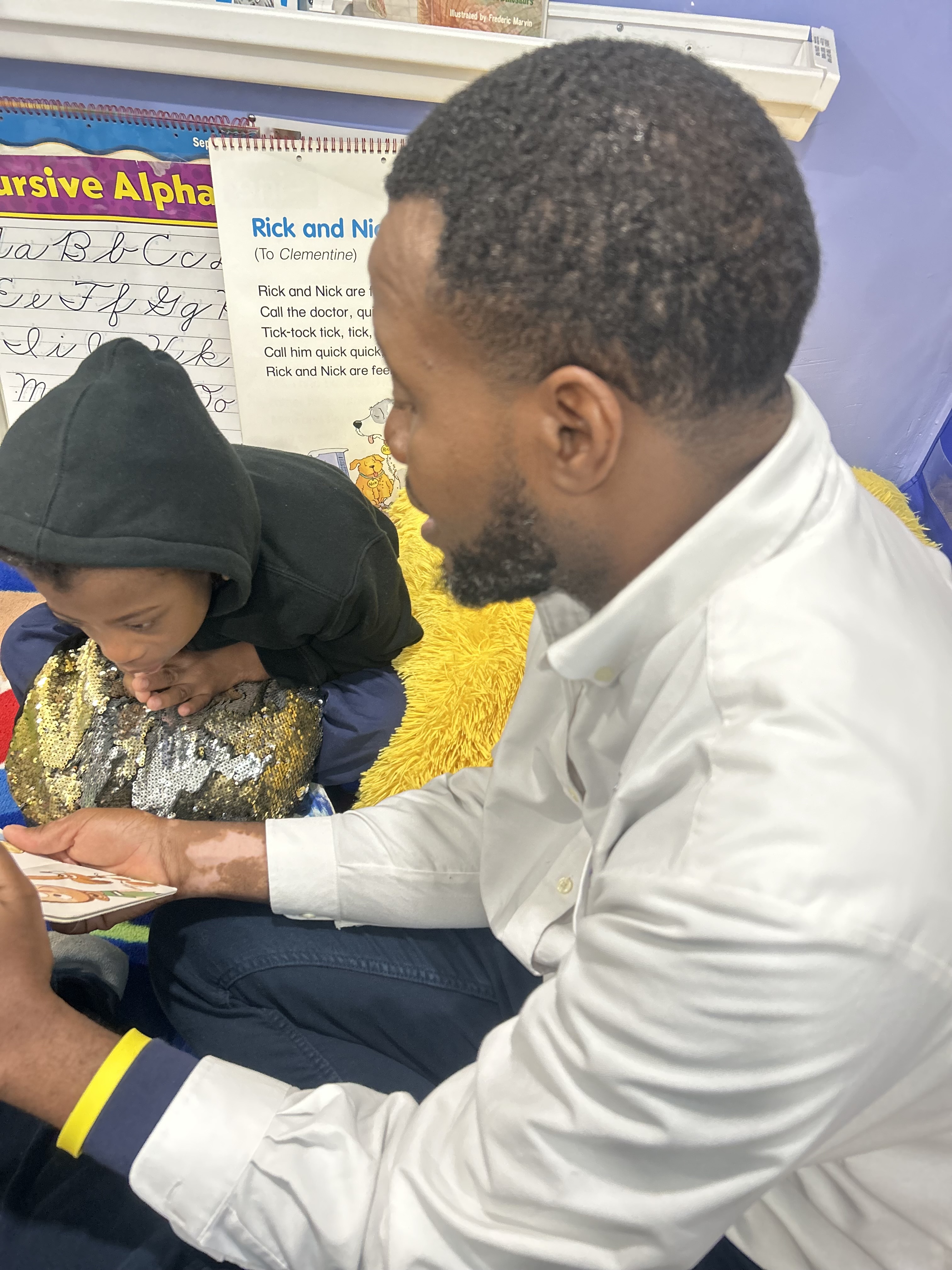 Christopher Bethell, working with Neuro-diverse student