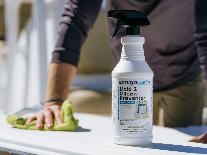 Vinyl Boat Seat Marintenance | Xanigo Marine Mold & Mildew Preventer