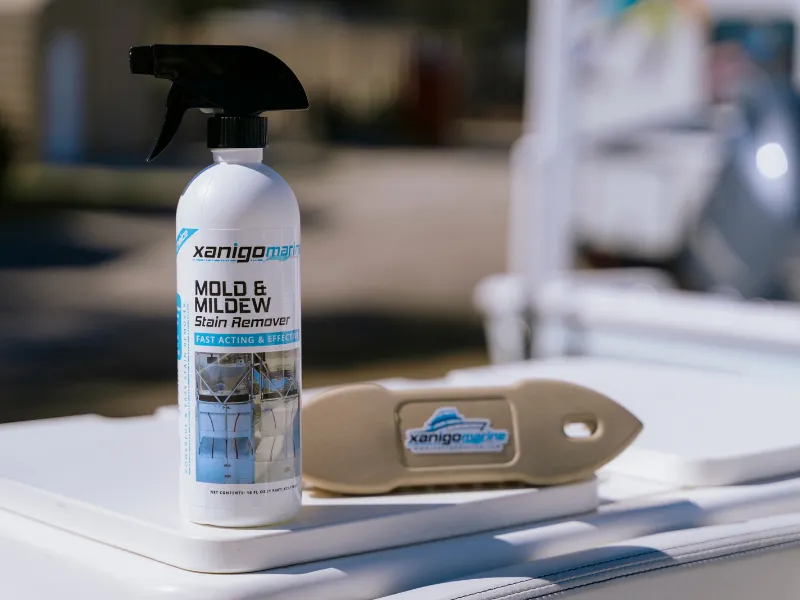 Vinyl Boat Seat Marintenance | Xanigo Marine Mold & Mildew Stain Remover