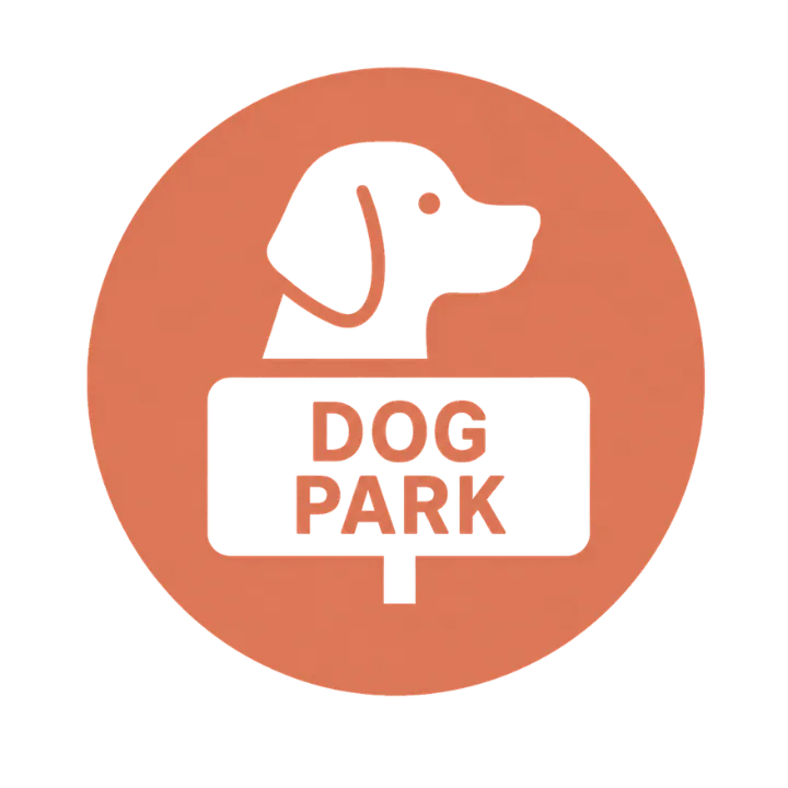 Pets running in the fenced dog park at Possum Kingdom RV Resort