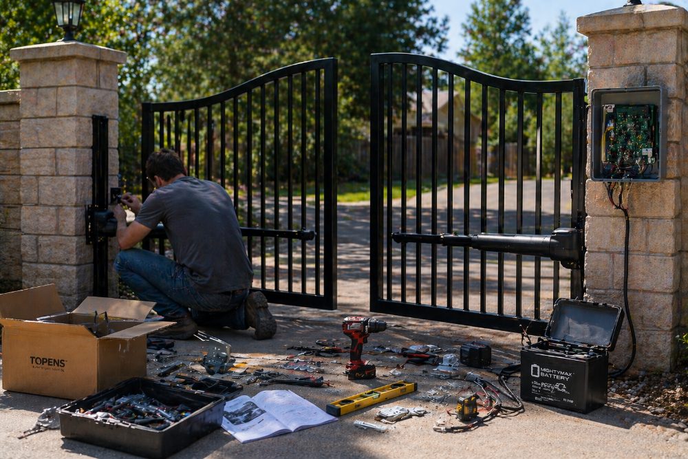 automatic gate installation