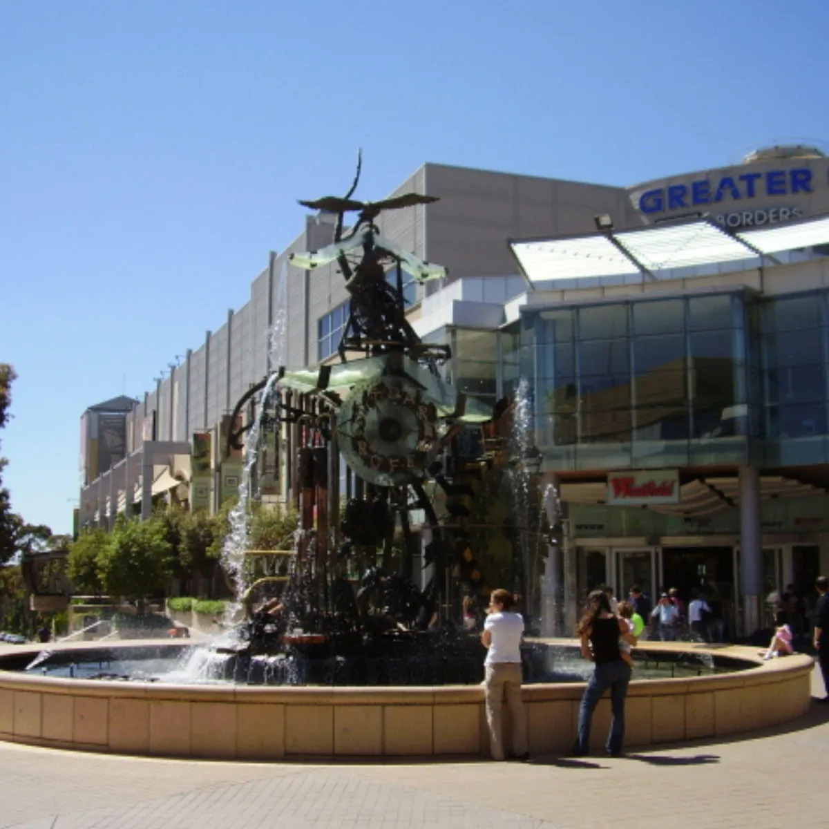 Hornsby Fountain Mall with its iconic water feature, representing High Demand Restoration’s local expertise in water, flood, and mould restoration services in Sydney’s Upper North Shore.