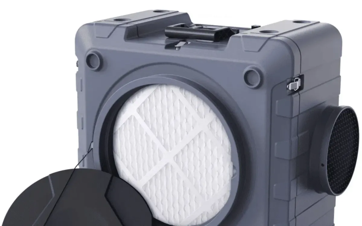 Commercial HEPA air filtration unit used during mould remediation process.