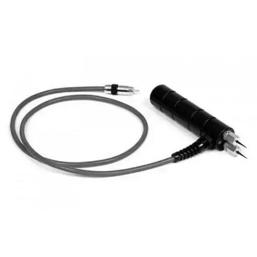 Pin probe moisture meter for detecting deep water saturation in wood and drywall.