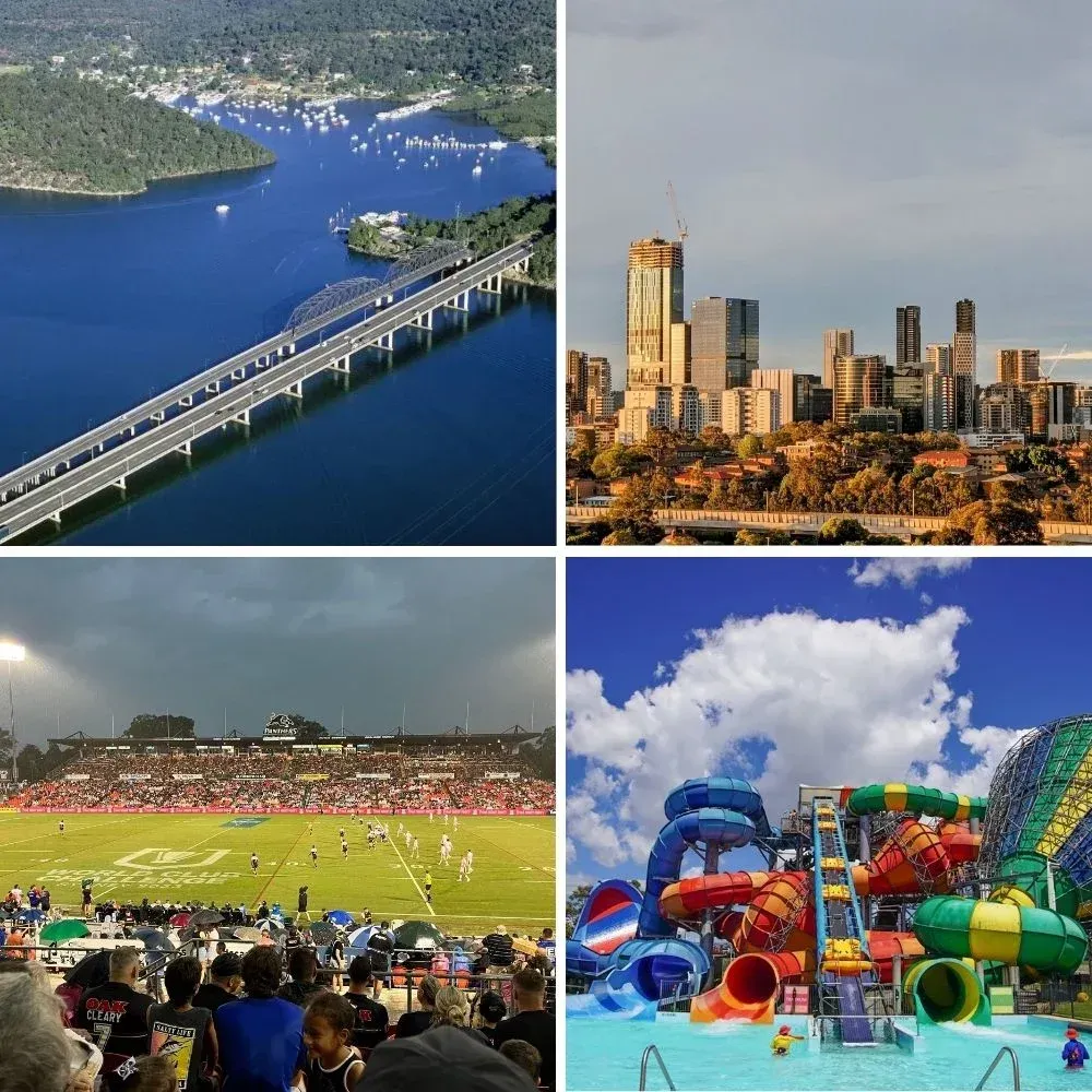 Western Sydney landmarks showcasing trusted flood, water, and mould restoration services.