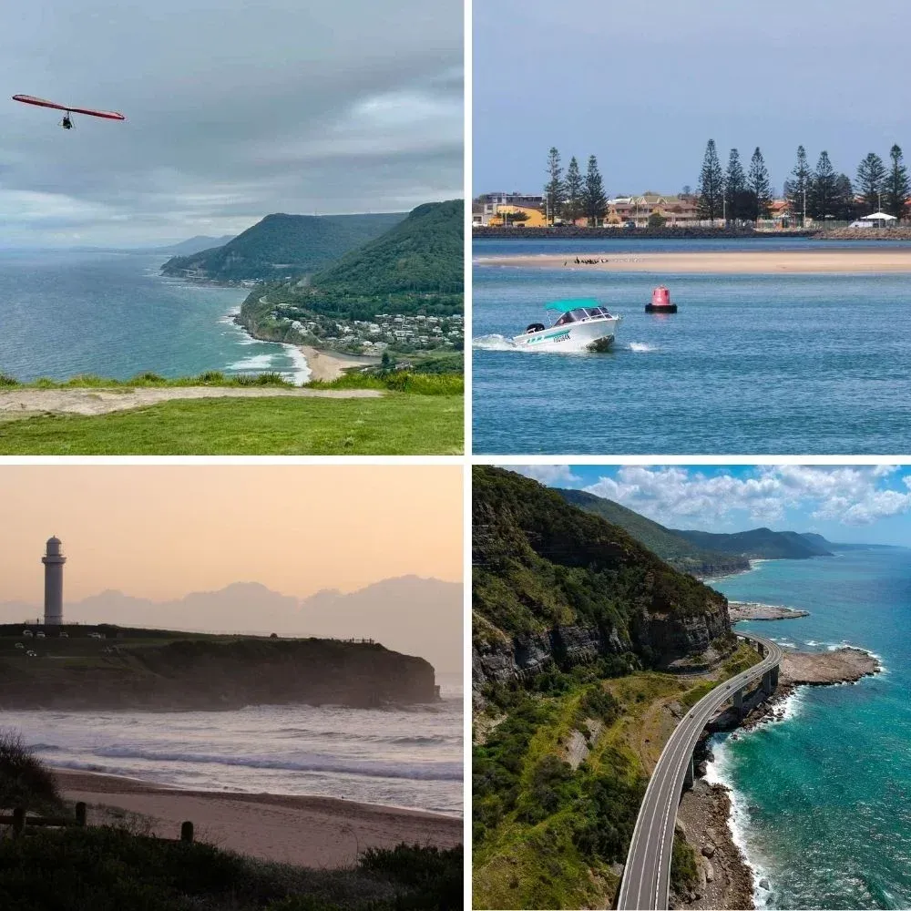 Scenic Wollongong coastline and Illawarra landmarks representing local flood restoration services.